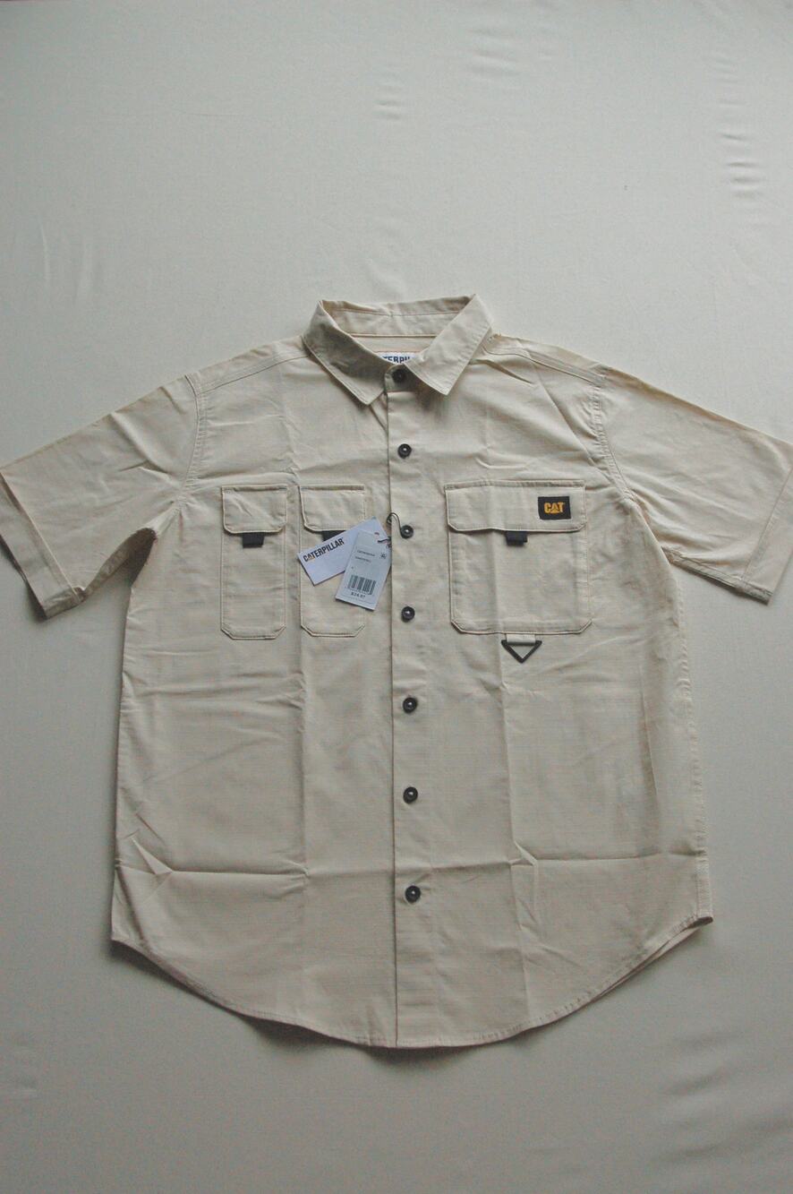 NWT Caterpillar Work Shirt Mens Small Sandshell Ripstop 4020104 Utility Workwear